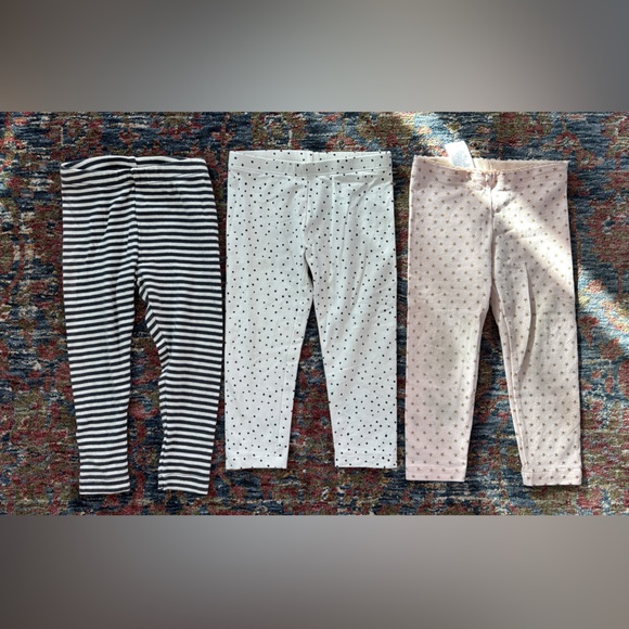 Tea Collection Other - Tea Collection Black, White, and Pink Kids Leggings Set